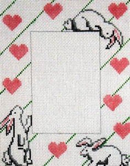 The Meredith Collection Bunnies Hearts Needlepoint Canvas