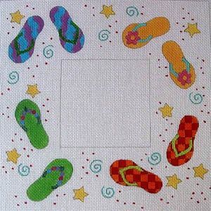 The Meredith Collection Flip Flops Needlepoint Canvas