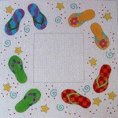 The Meredith Collection Flip Flops Needlepoint Canvas