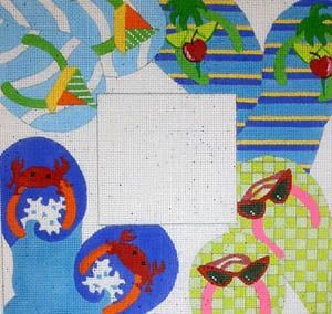 The Meredith Collection Flip Flop Hodge Podge Needlepoint Canvas