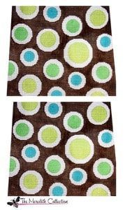 The Meredith Collection Retro Dots Green Teal & Brown Needlepoint Canvas