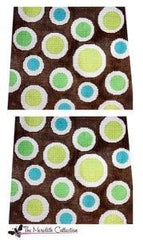 The Meredith Collection Retro Dots Green Teal & Brown Needlepoint Canvas
