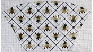 The Meredith Collection Busy Bees Fan Clutch Needlepoint Canvas