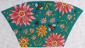 The Meredith Collection Bumblebees Butterflies and Flowers Needlepoint Canvas
