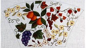 The Meredith Collection Fruit and Flowers Fan Clutch Needlepoint Canvas