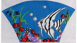The Meredith Collection Underwater Fish Scene Fan Needlepoint Canvas