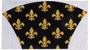 The Meredith Collection Fleur De Lis Fan Clutch Needlepoint Canvas