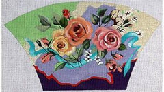 The Meredith Collection Floral Inspiration Fan Clutch Needlepoint Canvas