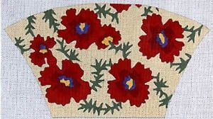 The Meredith Collection Desert Poppies Fan Clutch Needlepoint Canvas