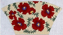 The Meredith Collection Desert Poppies Fan Clutch Needlepoint Canvas