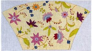 The Meredith Collection Petite Garden Fan Clutch Needlepoint Canvas