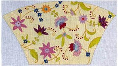 The Meredith Collection Petite Garden Fan Clutch Needlepoint Canvas
