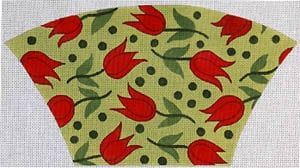 The Meredith Collection Tulip Time Fan Clutch Needlepoint Canvas