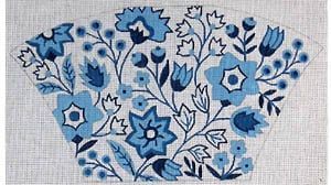 The Meredith Collection Blue Floral Needlepoint Canvas