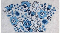 The Meredith Collection Blue Floral Needlepoint Canvas