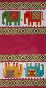 The Meredith Collection Royal Elephant Kate Bag Needlepoint Canvas