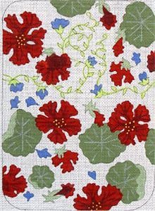 The Meredith Collection Red Geraniums Petite Clutch Needlepoint Canvas