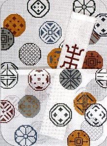 The Meredith Collection Antique Coins Petite Clutch Needlepoint Canvas