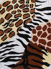 The Meredith Collection Animal Skin Collage Petite Clutch Needlepoint Canvas
