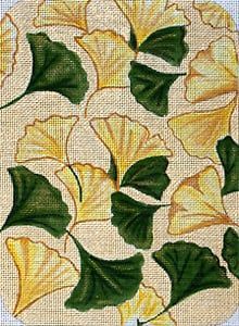 The Meredith Collection Ginkgo Leaves Petite Clutch Needlepoint Canvas