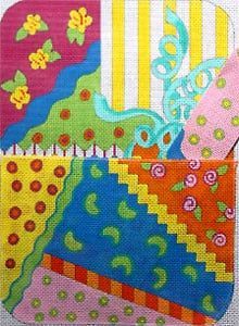 The Meredith Collection Ribbon Collage Petite Clutch Needlepoint Canvas