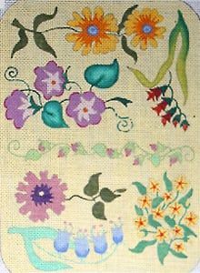 The Meredith Collection Flower Garden Petite Clutch Needlepoint Canvas