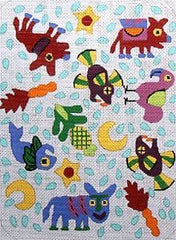 The Meredith Collection Wild Ones Petite Clutch Needlepoint Canvas