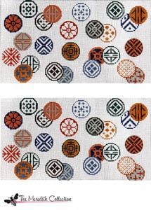 The Meredith Collection Antique Coins White Background Claire Needlepoint Canvas