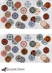 The Meredith Collection Antique Coins White Background Claire Needlepoint Canvas