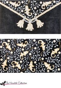 The Meredith Collection Evening Vine Claire Bag Needlepoint Canvas