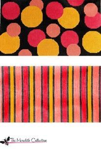 The Meredith Collection Circles & Stripes Claire Bag Needlepoint Canvas