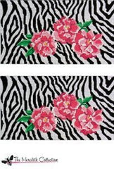 The Meredith Collection Zebra with Pink Peonies Claire Needlepoint Canvas