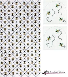 The Meredith Collection Busy Bees Satchel Needlepoint Canvas