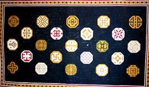 The Meredith Collection Chinese Coin Rug Needlepoint Canvas