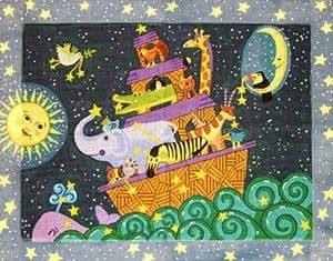 The Meredith Collection Moonlight Noahs Ark Rug Needlepoint Canvas