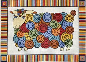 The Meredith Collection Colorful Coat Sheep Rug Needlepoint Canvas