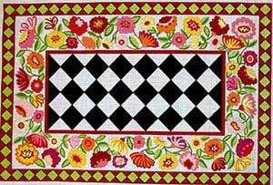 The Meredith Collection Bloomers Rug Needlepoint Canvas