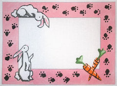 The Meredith Collection Bunny Birth Announcement Needlepoint Canvas