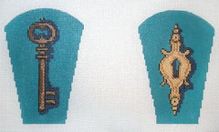 The Meredith Collection Keys-Teal Scissor Case Needlepoint Canvas