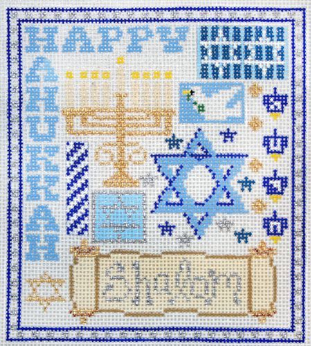 The Meredith Collection Hanukkah Sampler Needlepoint Canvas