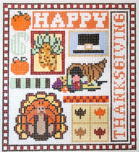 The Meredith Collection Thanksgiving Sampler Needlepoint Canvas