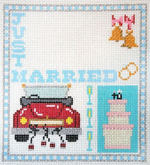 The Meredith Collection Just Married Sampler Needlepoint Canvas