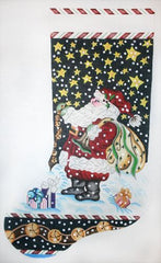 The Meredith Collection Santa with Jingle Bells Needlepoint Canvas