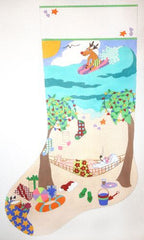 The Meredith Collection Santas Beach Vacation Stocking Needlepoint Canvas