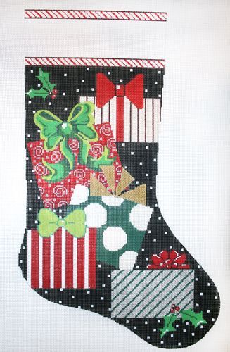The Meredith Collection Presents on Black Stocking Needlepoint Canvas