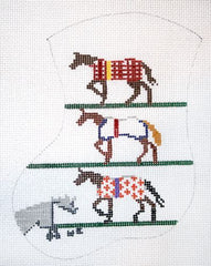 The Meredith Collection Horse Blankets Mini Stocking Needlepoint Canvas