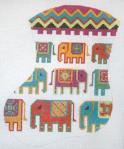 The Meredith Collection Royal Elephants Mini Stocking Needlepoint Canvas