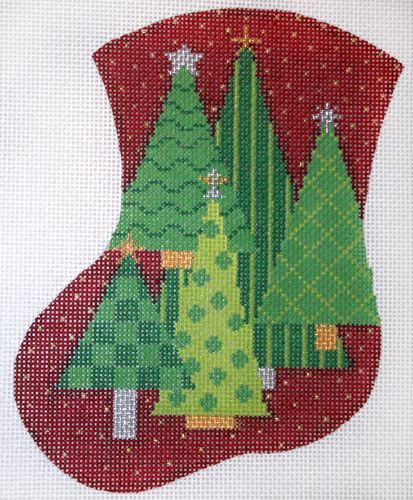 The Meredith Collection Oh Christmas Tree Mini Stocking Needlepoint Canvas
