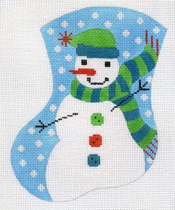 The Meredith Collection Bluster the Snow Boy Mini Needlepoint Canvas