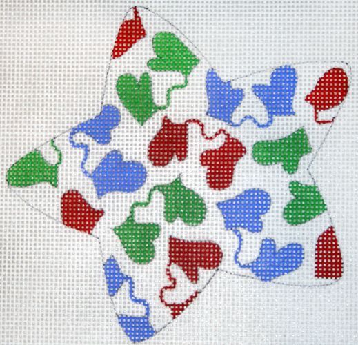 The Meredith Collection Star with Mittens Needlepoint Canvas